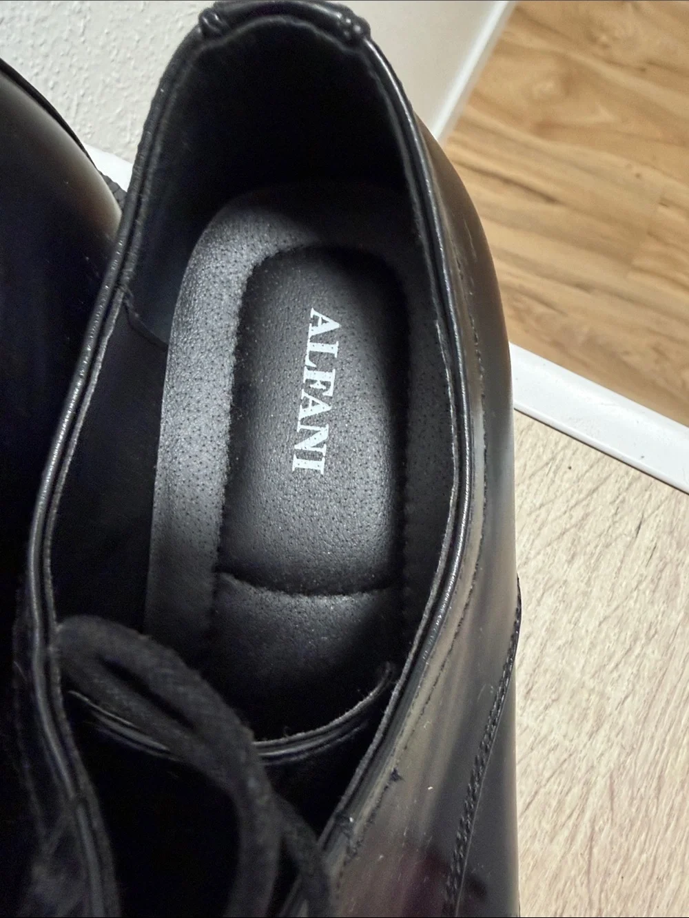 Alfani Men's Black Leather Lace-Up Oxfords